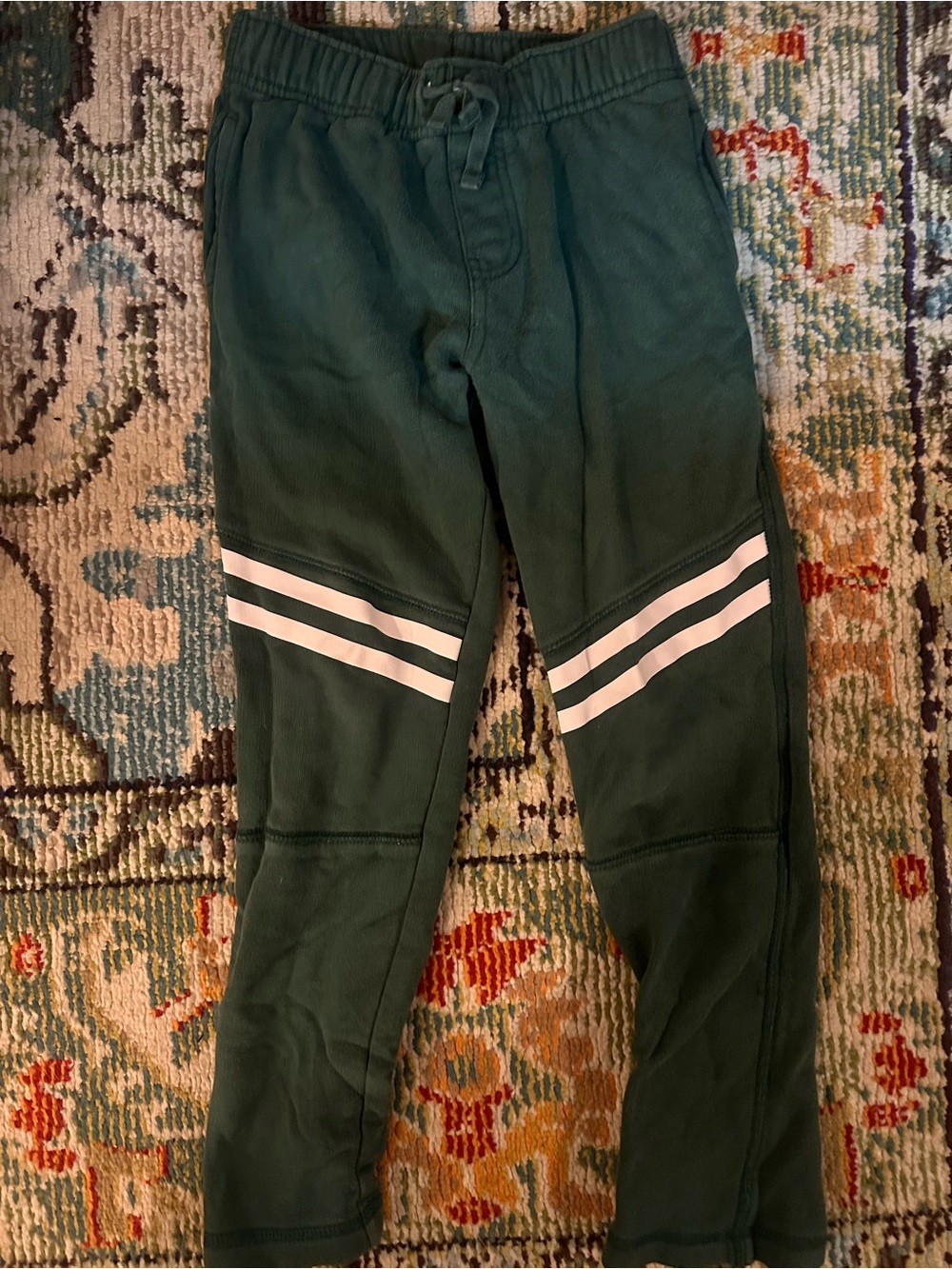 Tea Collection Forest Green Joggers with White Stripes